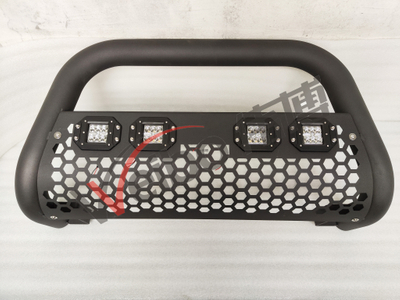 Universal Iron Q235A Light Texture Black Front Bumper with Light for Ranger Dmax Revo Triton Np300 Poer